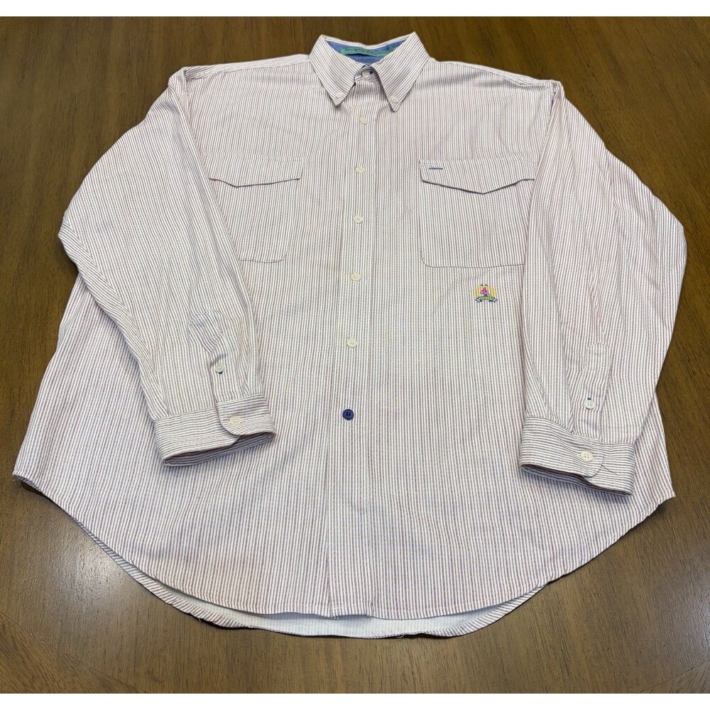 McIntosh & Seymour World Soccer Gear Rugby Men’s Shirt L 100% Cotton Striped Vtg
